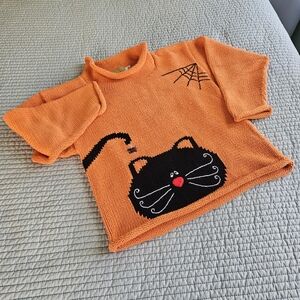 Orange Cat Design Kids Shirt